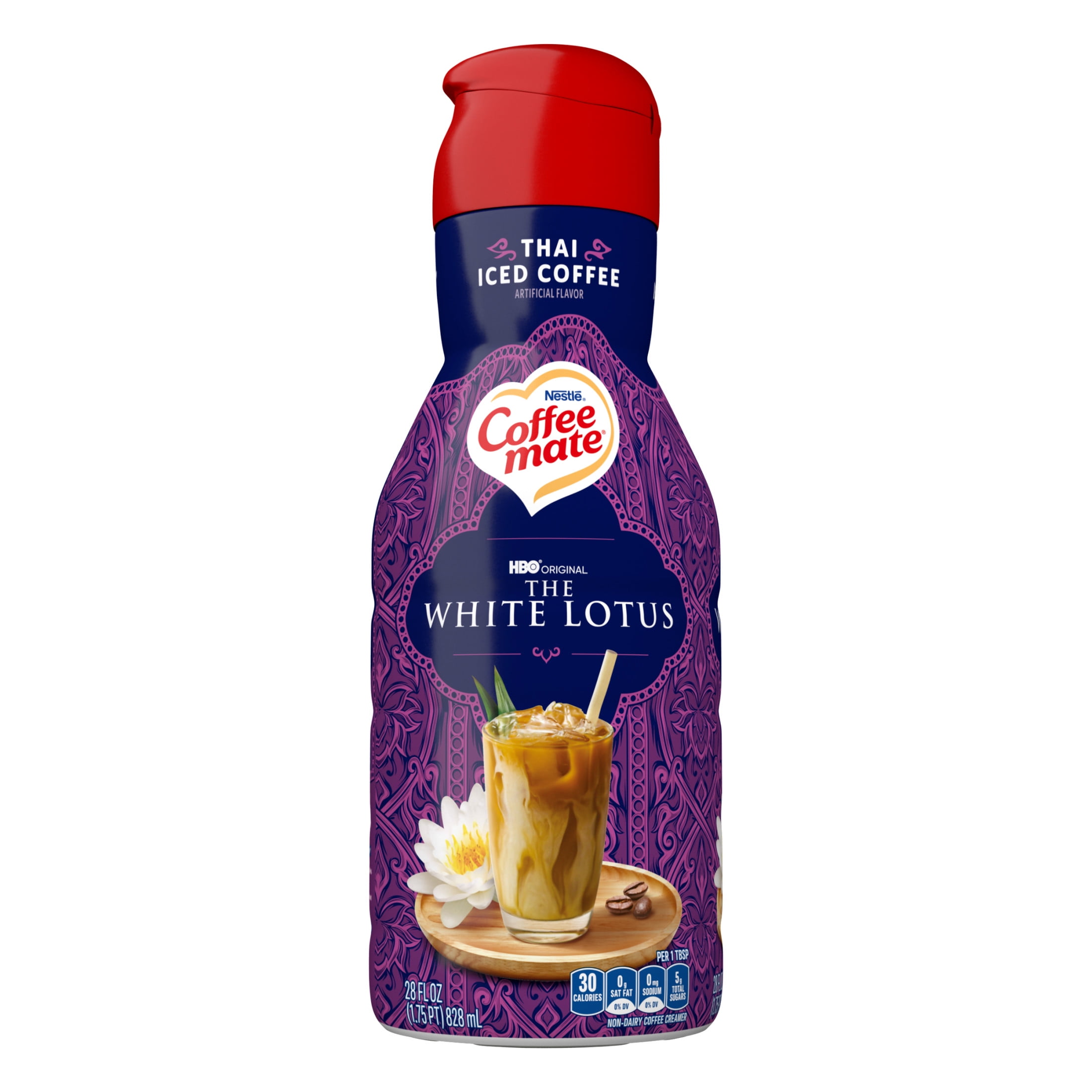 Coffee mate White Lotus Thai Iced Cold Liquid Non-Dairy Coffee Creamer, 28 fl oz
