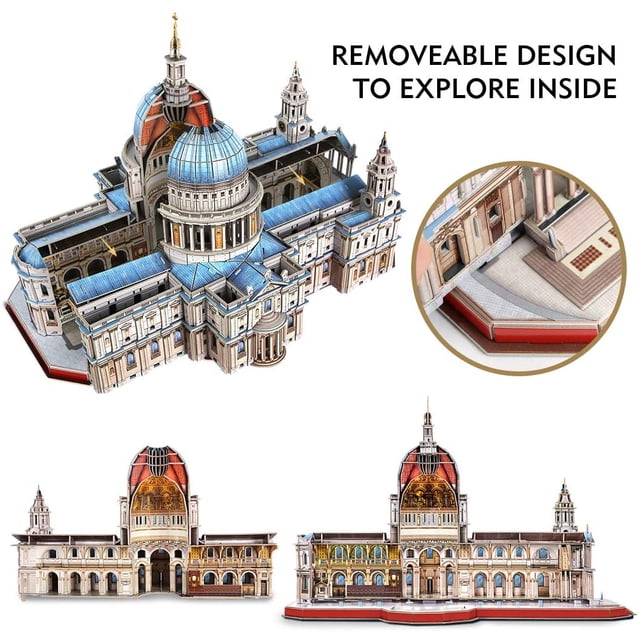 Cubicfun 3D Puzzles Modelo de arquitectura móvil Grandes rompecabezas de la catedral de Sa CubicFun CubicFun