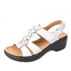 thumbnail image 1 of Sandalias de verano para mujer, de color sólido, con cuña calada, boca de pez, flores, para mujer Wmkox8yii nm3889, 1 of 3