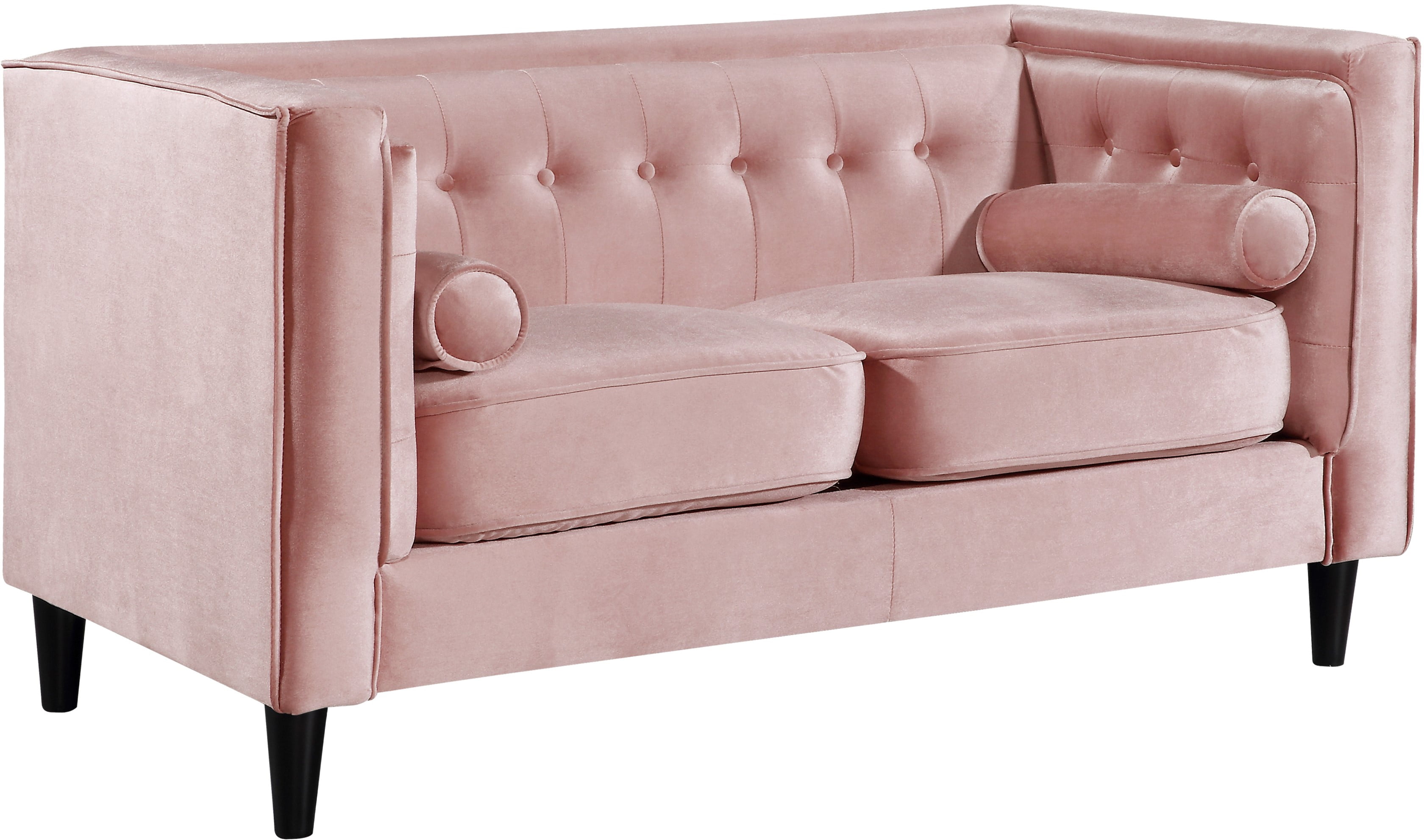 Taylor Pink Velvet LoveseatColorPink Velvet,StyleContemporary