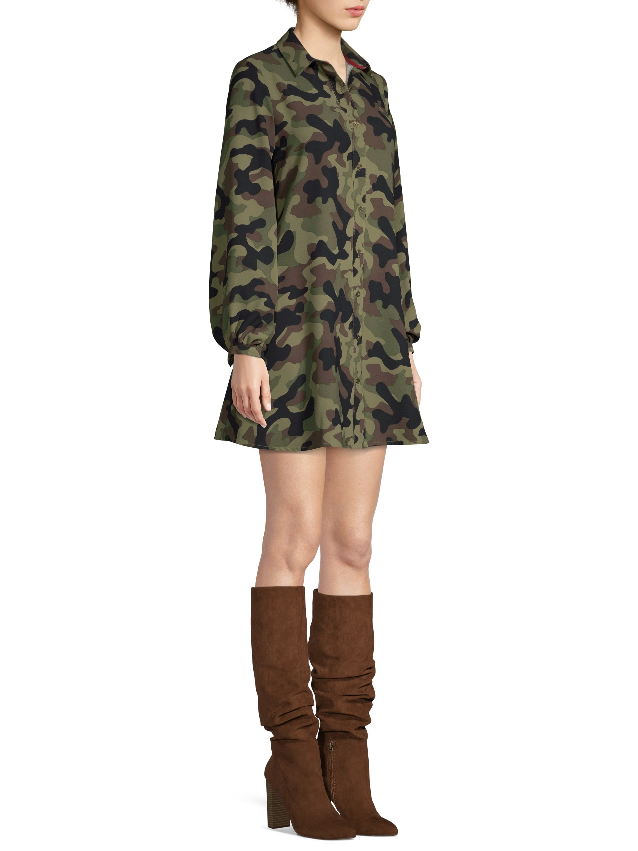 camouflage shirt dress