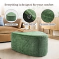 thumbnail image 3 of UIXE Rounded Triangle Ottoman Pebble Footstool Upholstered Coffee Side Tables for Living Room, Green, 3 of 7
