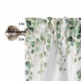 thumbnail image 5 of Half Window Curtain 36 Inches Long, Eucalyptus Leaves Window Treatment Curtain Drapes, Teal Botanical Summer Watercolor Small Tier Curtains for Bathroom Over Sink, 27.5"x36", 2 Panels, 5 of 7