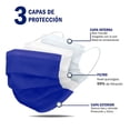 thumbnail image 4 of Cubrebocas Hokins Desechable Tricapa 60pzs para niño verde azul y negro Hokins Tricapa termosellado, 4 of 7
