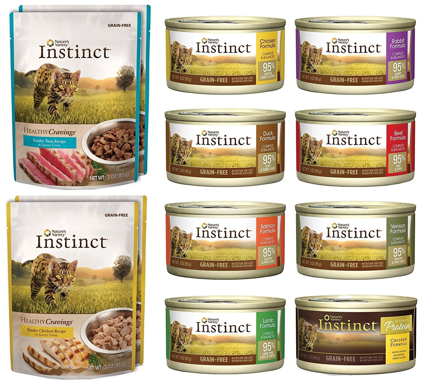 Nature's Variety Instinct 12 Pack Sampler Box 8 Total Cans (Beef, Duck, Lamb,Chicken,... by Nature's Variety