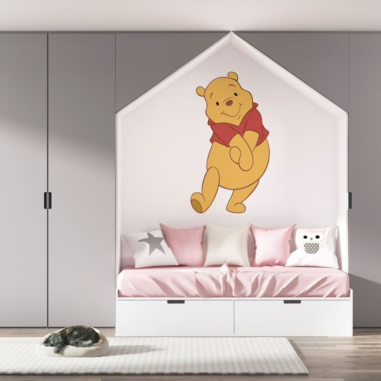 Happy Winnie the Pooh Cute Cartoon Customized Wall Decal - Custom Vinyl  Wall Art - Personalized Name - Baby Girls Boys Kids Bedroom Wall Decal Room  Decor Wall Stickers Decoration Size (30x27