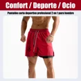 thumbnail image 2 of 2pcs Gimnasio Short Con Licra Deportiva 2 En 1 Hombre Correr, 2 of 8
