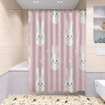 thumbnail image 6 of 4-Piece Bathroom Set with Waterproof Shower Curtain with Non-Slip Bath Mat, U-Shaped Mat & Toilet Lid Cover Pink Cute Bunnies, 6 of 8