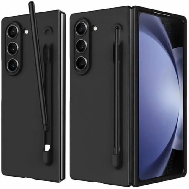 For Samsung Galaxy Z Fold 7 Slim Matte PC Shockproof Phone Cases With S Pen - Black