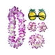 thumbnail image 3 of Conjunto de disfraz de collar hawaiano tropical, diadema de playa, conjunto de gafas, accesorio para Violeta, 3 of 9