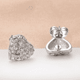thumbnail image 5 of Yoursfs Silver Heart Small Stud Earrings for Women Platinum Plated Cubic Zirconia Cluster CZ Earrings Dainty Jewelry Gifts for Birthday Christmas Valentine's, 5 of 7