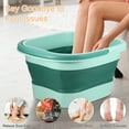 thumbnail image 2 of Baño de pies plegable, bañera de remojo de pies de 15 l/4 galones, bañera de remojo de pies con asa, lavabo de baño de remojo de pies para masajear puntos de acupuntura, remojo de pies de pedicura, tratamiento de spa en el hogar, lago azul Unique Bargains baños de pies, 2 of 7