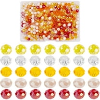500pcs Glass Beads 6mm Orange Faceted Beads Fall Yellow Loose Beads Spacers
