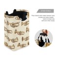 thumbnail image 3 of Laundry Basket Laundry Hampers 12.6*11* 22.7 Inch Storage Basket Laundry Hampers is Lightweight and Foldable The Gold Horn Is Seamless, 3 of 7