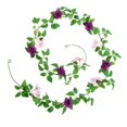 thumbnail image 4 of Guirnalda de rosas artificiales, flores de enredadera realistas, suministros de bricolaje, decoración de bodas Púrpura, 4 of 9