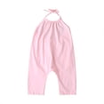 thumbnail image 2 of JAJAHO Girls Casual Sleeveless Jumpsuits Halter Loose Romper Long Pants Kids Toddler Girl Summer Clothes 1-9Y, 2 of 4