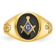 thumbnail image 4 of Auriga Fine Jewelry 14K Yellow Gold Men's Oval Onyx Blue Lodge Master Masonic Ring Size 10, 4 of 6