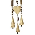 thumbnail image 4 of DecMode 33" Gold Metal Heart Windchime with Beads and Cone Bells, 4 of 6