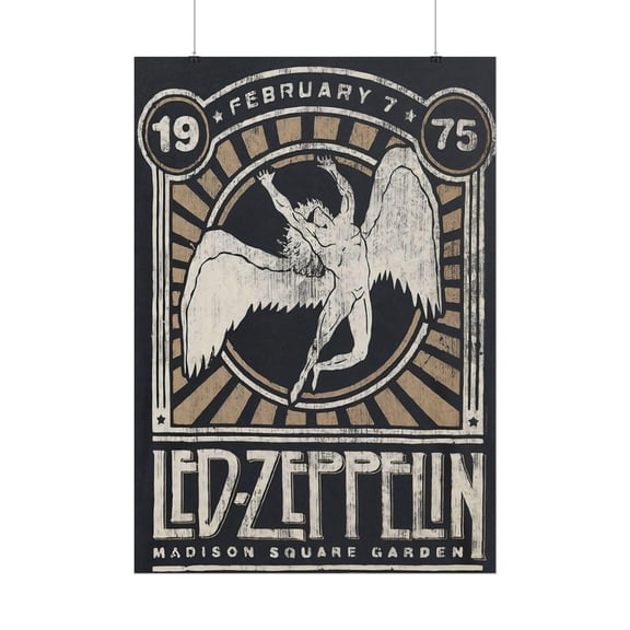 Led Zeppelin 1975 Live Concert Poster, Iconic Vintage Rock Music Wall Art, Size 24x36 Unframed Poster