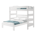 thumbnail image 2 of Plank+Beam Solid Wood Farmhouse Twin over Full L-Shaped Bunk Bed for Adults, White Wash, 2 of 4