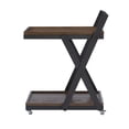 thumbnail image 6 of Powell Radnor 2-Tier Rolling Bar Cart, Warm Nut Brown/Gunmetal, 6 of 9