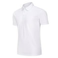 thumbnail image 5 of kamemir Mens Polo Shirt Men's Short Sleeve Solid Stretch Cotton Polo Shirt(White,XL), 5 of 5