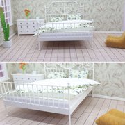 ROZYARD Vintage Iron Bed For 1/12 Scale Dollhouses Decoration Miniature Furniture Model