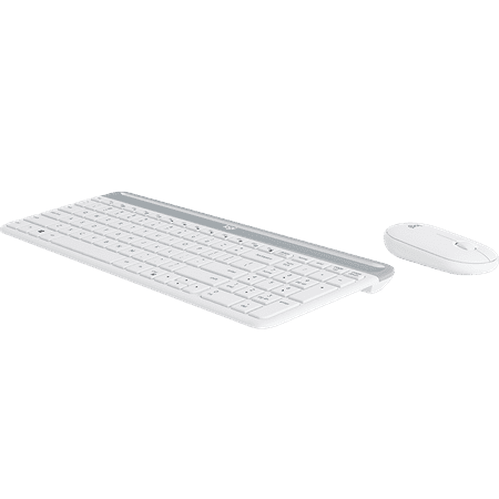 Logitech - MK470 Full-size Wireless Scissor Keyboard and Mouse Bundle for Windows with Quiet clicks - Off-White