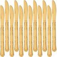 thumbnail image 1 of Dinner Knives, 12-piece Stainless Steel Dinner Knives, Butter Knives, Flower Edge Table Knives Classic Flatware Set, Knives for home, Kitchen or Restauran, 8.6 Inches -Gold, 1 of 6
