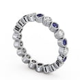 thumbnail image 2 of 1.50 Ct Unique Round Cut Genuine Diamond Blue Sapphire Full Eternity Band for Engagement 14K White Gold Size 9, 2 of 7