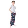 thumbnail image 3 of FORMRS Boys Pajama Pants with Pockets Size 6-8Y Kids Lounge Sleep Bottoms, Red Floral Flamingo, 3 of 8