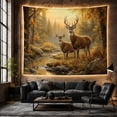 thumbnail image 6 of Painting Forest Tailed with Deer Realistic Harvest Toned, Mystical Fantasy for Space Lovers, Wall Decor, Thanksgiving Hostess Gift, Tapestry Wall Hanging for Dorm and Living Room, 6 of 7