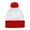 Whitered, variant on TOPTIE Pom Pom Beanie Hat 2-Tone Long Cuff Knit Color Block Winter Beanie Skull Cap for Men & Women-WhiteRed