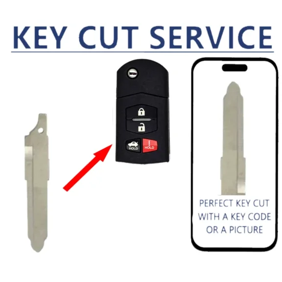 KEY CUT SERVICE   Mazda 2005-2015 Flip Key Blade MZ24 PN: G2YA-76-2GXB