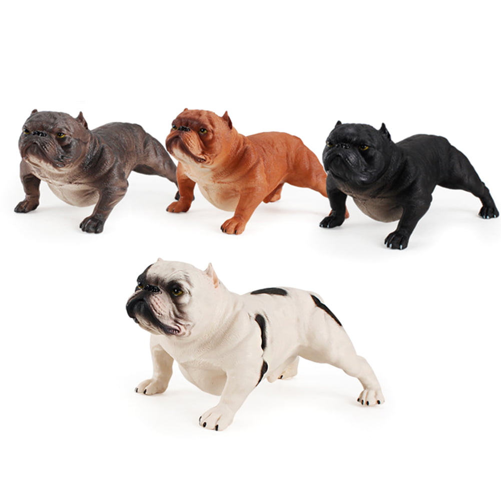 Porfeet Model Toy Simulated Collectible Plastic Simulation Wild Animal Bully  Pitbull Model for Hobby Collection,E 