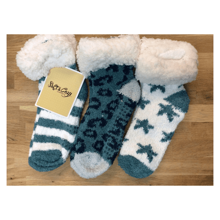 Soft and Cozy 3-pack Faux Sherpa Cuff Socks, One Size