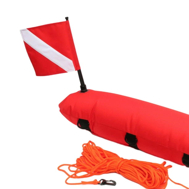 Inflatable Diving Float Buoy + Diving Flag , Red 