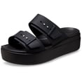 thumbnail image 1 of Sandalias Crocs Brooklyn Buckle Low Wedge negras para mujer, 1 of 6