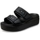 thumbnail image 1 of Sandalias Crocs Brooklyn Buckle Low Wedge negras para mujer, 1 of 6