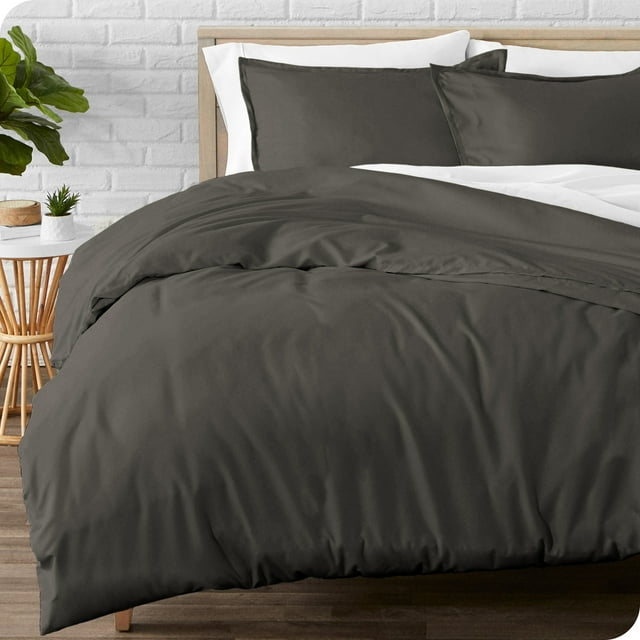 Bare Home Housse de Couette en Flanelle - 100 % Coton Flanelle - Double Brossage - Lit Simple/simple TG, Gris
