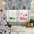 thumbnail image 6 of 2 Pack Valances for Windows, Blue Grey Wooden Window Valances for Living Room/Bedroom/Bathroom, Farmhouse Barn Sunflowers Retro Light Filtering Kitchen Curtain Valance Window Treatment 60"W x18" L, 6 of 9