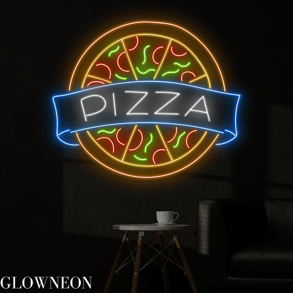 Glowneon Pizza Neon Sign, Pizzeria Led Sign, Pizza Restaurant Decor