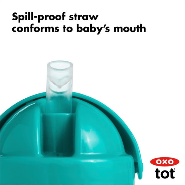 OXO Tot Transitions Straw Cup With Removable Handles 6 Oz - 2 Pack - Teal