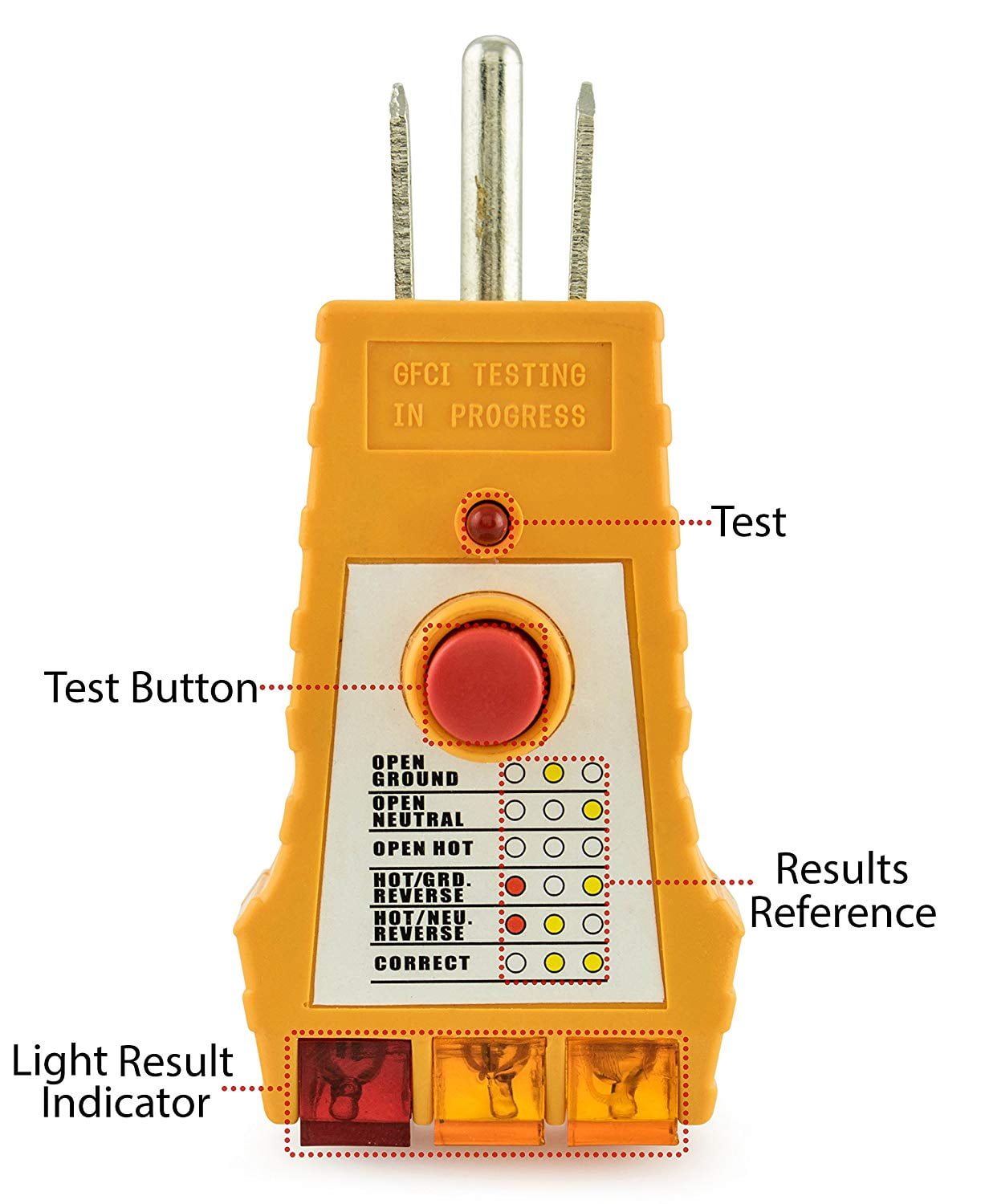 Bastex Socket Tester with GFCI check. Receptacle Tester for Standard AC