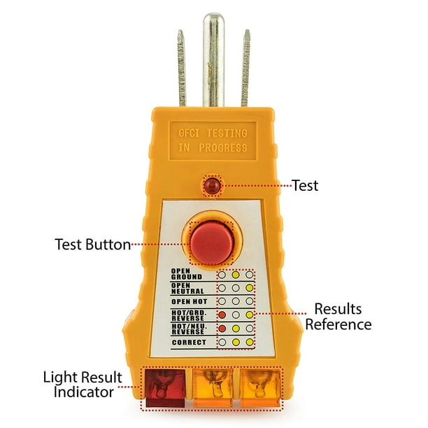 Bastex Socket Tester with GFCI check. Receptacle Tester for Standard AC