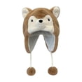 thumbnail image 3 of Sombrero de peluche Husky Sombrero de juguete divertido con orejeras Sombrero de animal de dibujos animados Sombrero de sombrero Sombrero de esquí Marrón Hugo Sombrero de felpa, 3 of 10