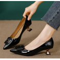 thumbnail image 1 of Chaussures à Talons Hauts Pointus en Cuir Verni pour Femmes Filles, 1 of 2
