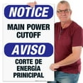 thumbnail image 2 of Main Power Cutoff Bilingual Sign, OSHA Notice Sign, 24x36 Corrugated Plastic, 2 of 7