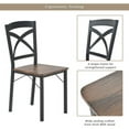thumbnail image 5 of 5-Piece Industrial Wooden Dining Table Set for 4 Rectangle with Metal Frame and 4 Ergonomic Chairs,Brown, 5 of 8