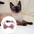 thumbnail image 4 of Flmtop Pet Collar Bow Knot Design Bell Design Removable Medium Cats Collar for Travel Brown, 4 of 9